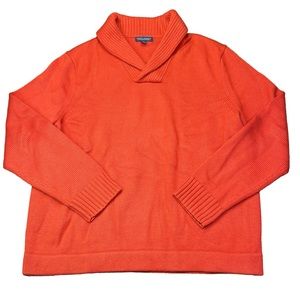 Banana Republic Extra Fine Merino Wool Pullover Sweater Orange Mens XL